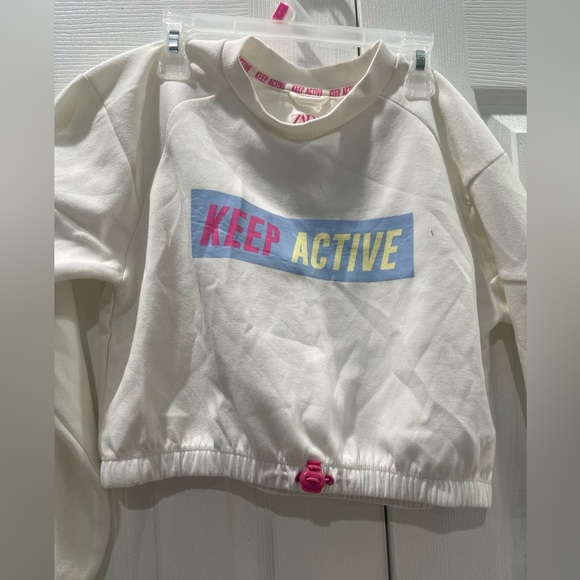 Zara White and Pink Sweatshirt with Graphic Design - Picture 9 of 13